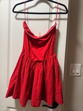 Red Free People Strapless dress